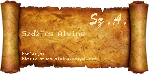 Szűcs Alvina névjegykártya