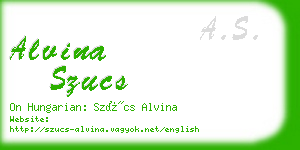 alvina szucs business card